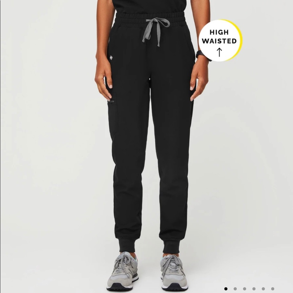 FIGS Black High Waisted Zamora™ Jogger Scrub Pants